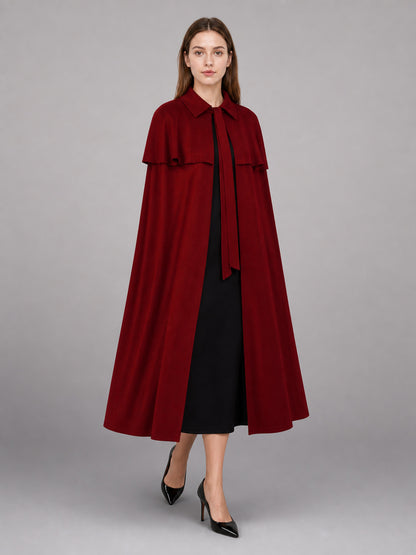 Red Carnival Cloak with Notched Collar