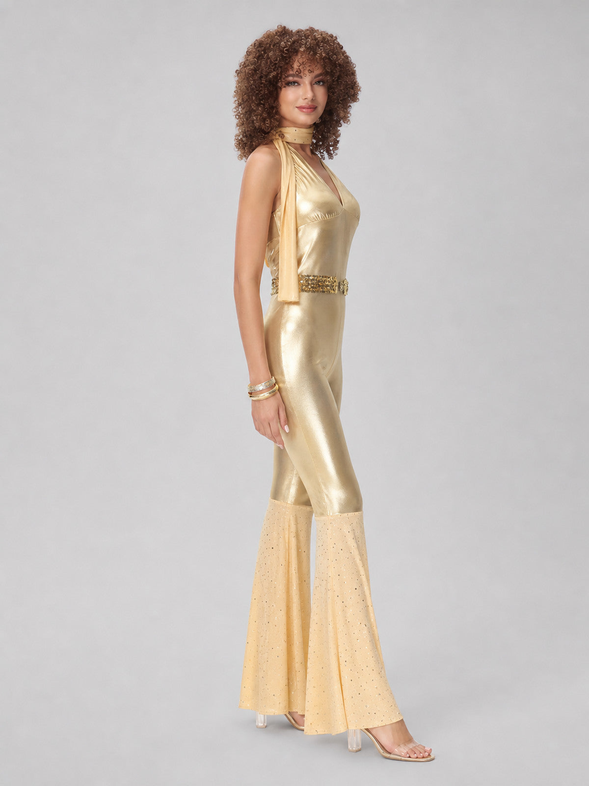 ’80s Disco Costume: Retro Halter Jumpsuit