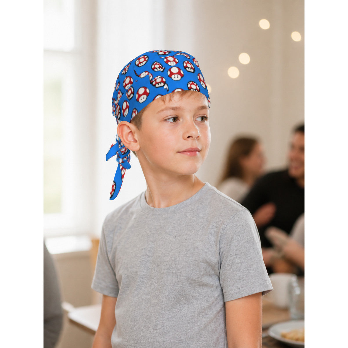 Halloween Carnival Head Covering with Mushroom Design lifestyle view