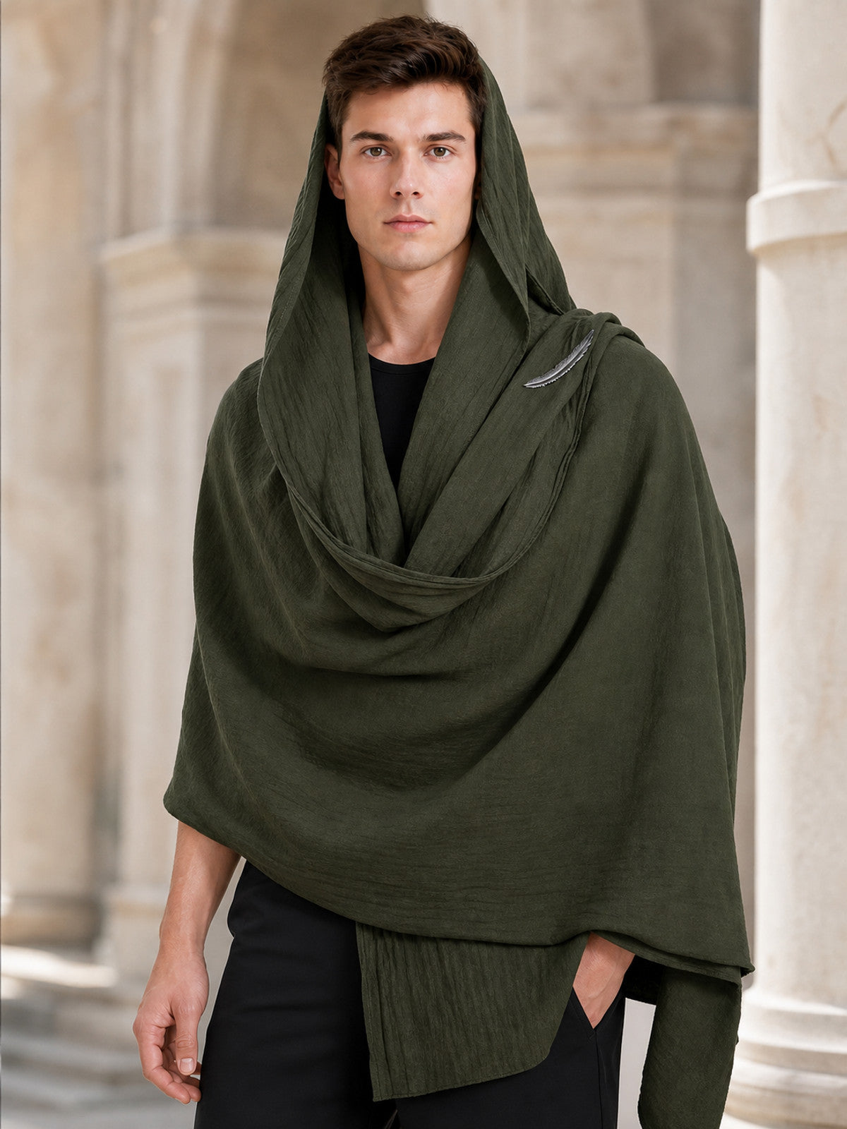 Green Carnival Hooded Cape