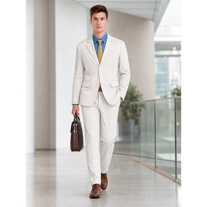 Trouser suit with shirt, suspenders, and tie lifestyle view