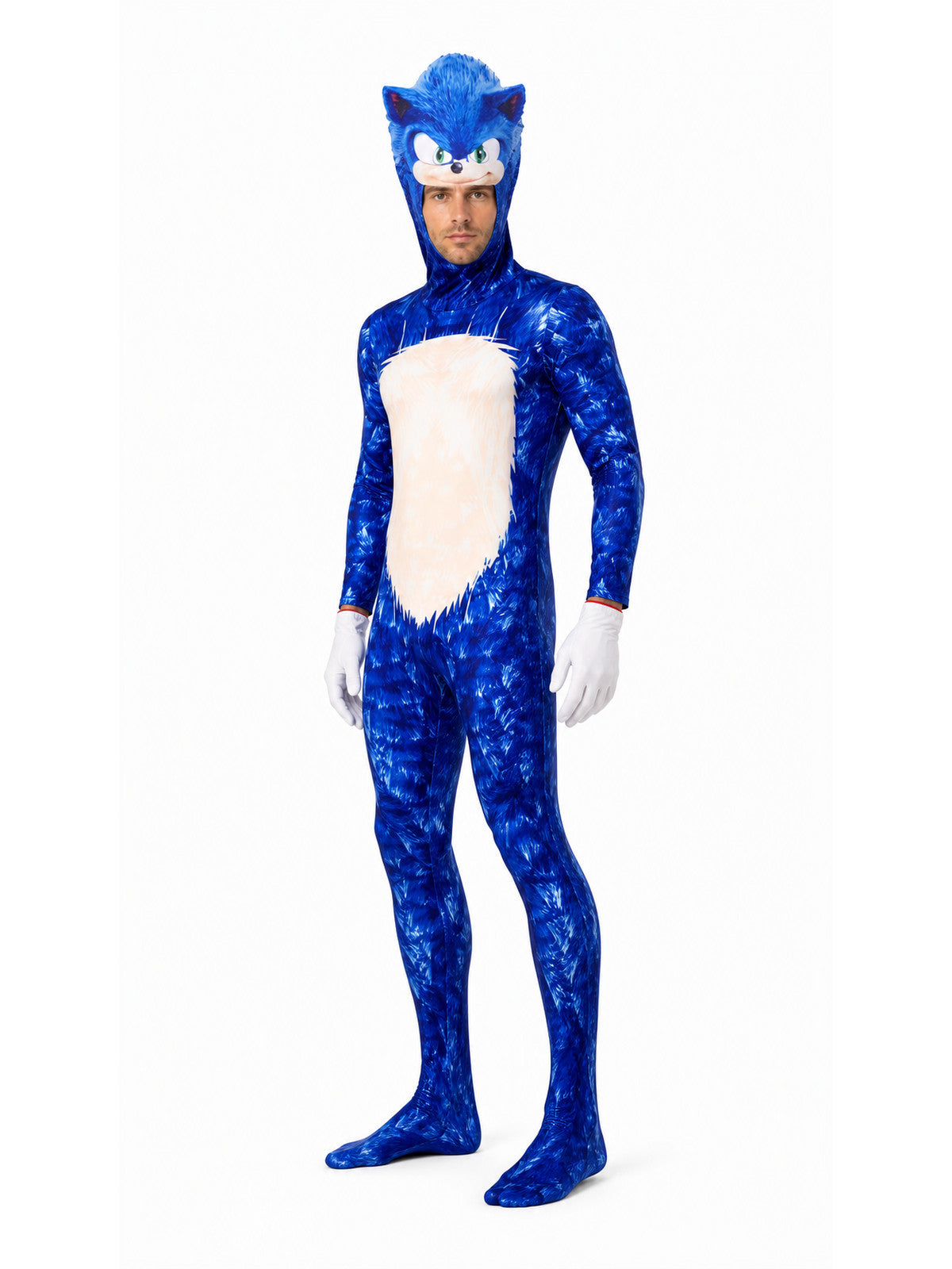 Sonic Cosplay Costume with Hood and Gloves Costumes detail