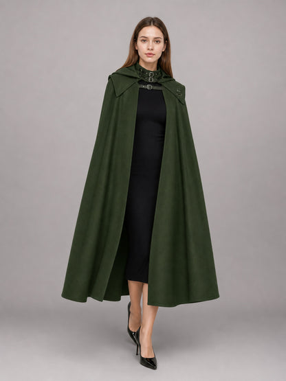 Green Gothic Carnival Cloak with Hood