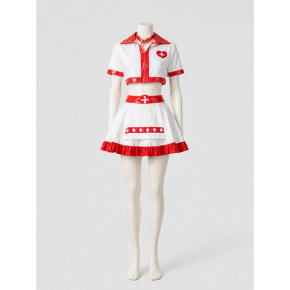 Medical Costume with Skirt and Cap, White and Red