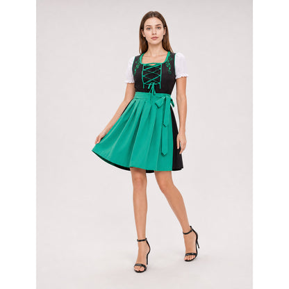 Alpine-Style Dirndl Dress with Apron