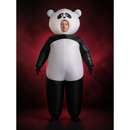 Panda Costume Bodysuit, Black and White Plush Onesie for Halloween and Christmas main product view