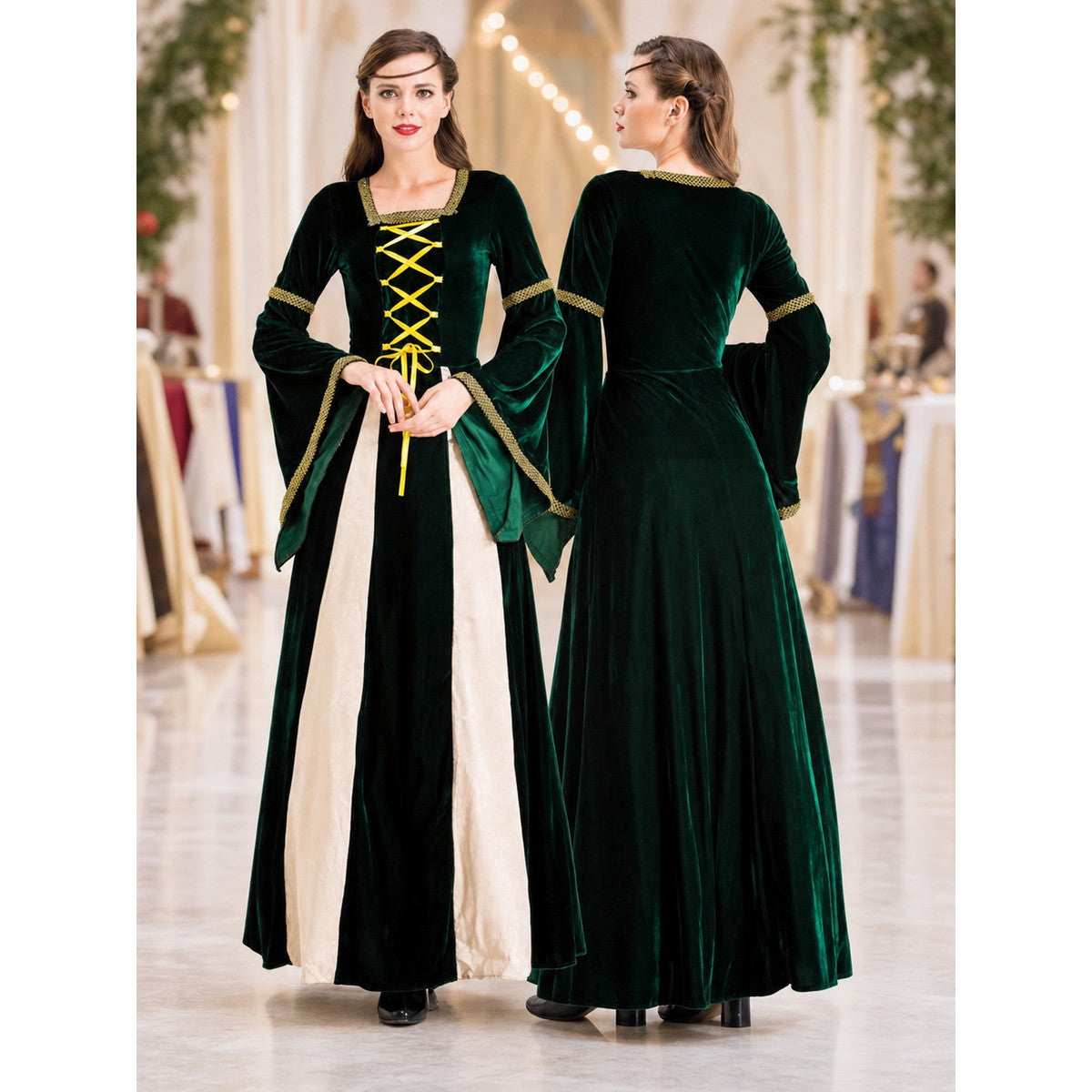 Medieval-Style Carnival Dress with Lacing lifestyle view