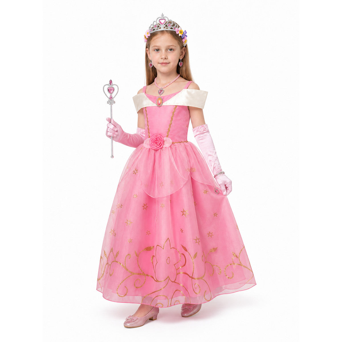 Princess Costume with Crown and Magic Wand Costume Headwear detail