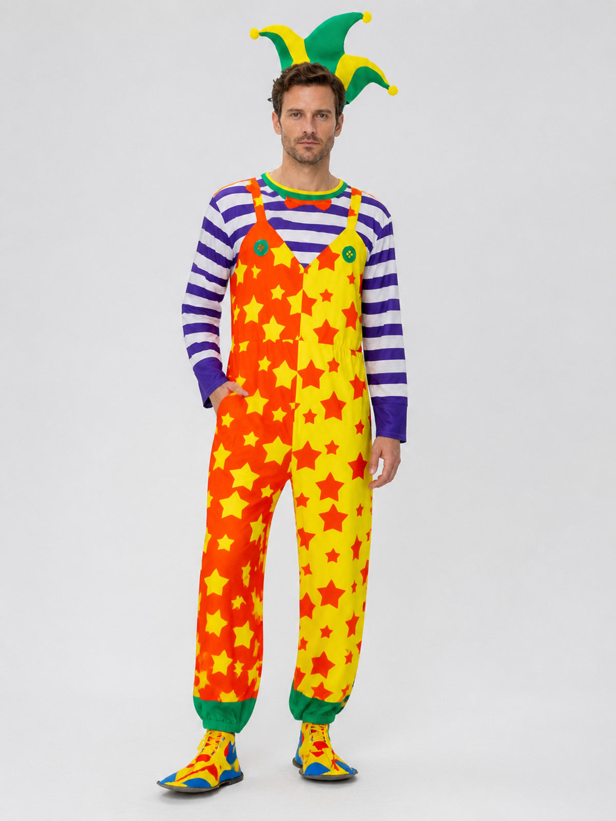 Clown Costume, Jumpsuit and Hat Costume Headwear detail