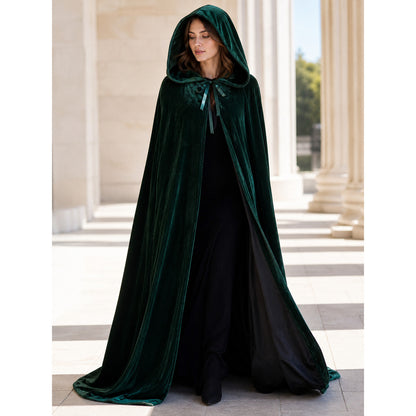 Green Gothic Carnival Cloak with Hood lifestyle