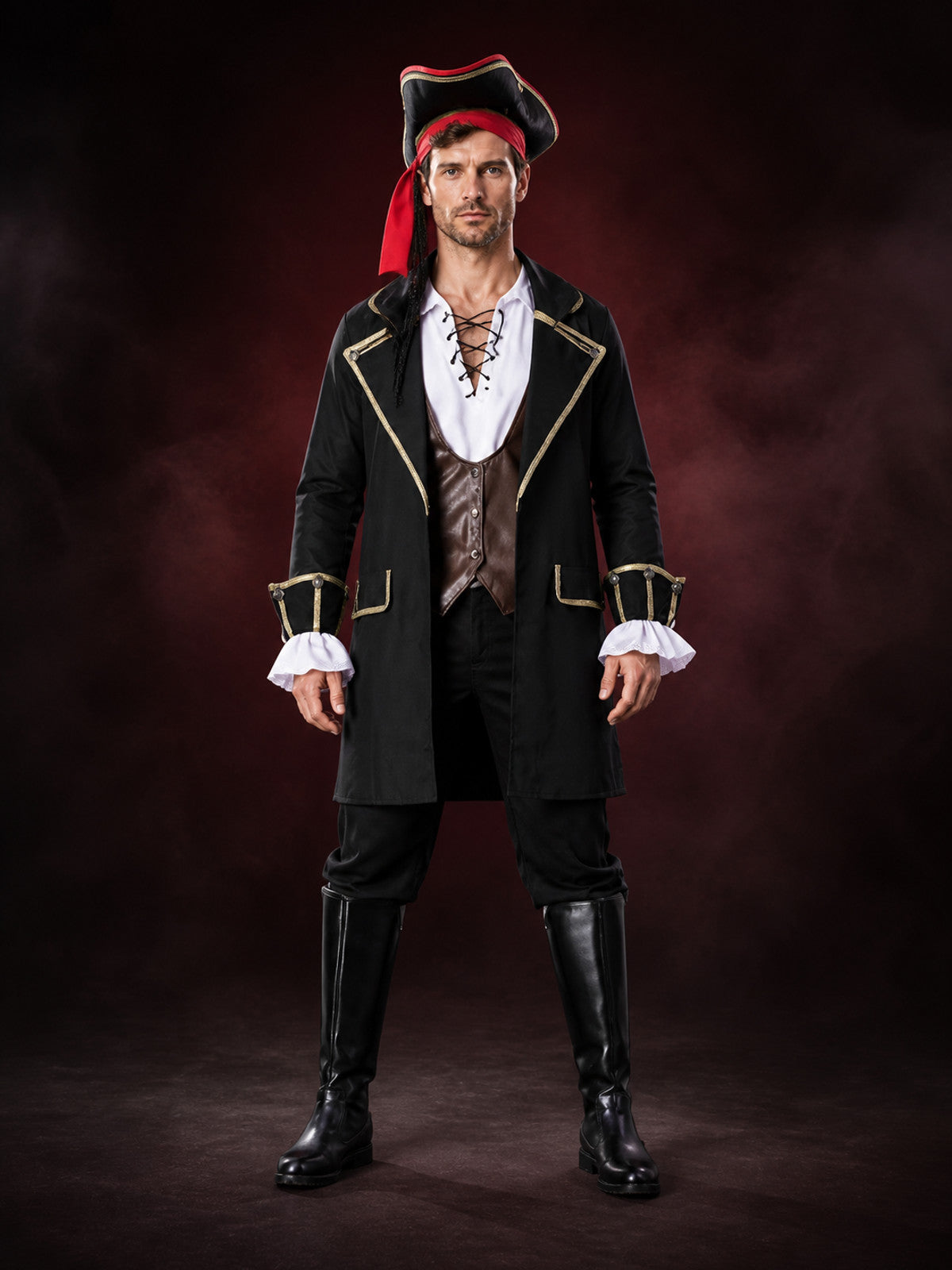 Pirate Costume with Coat and Hat for Halloween main product view