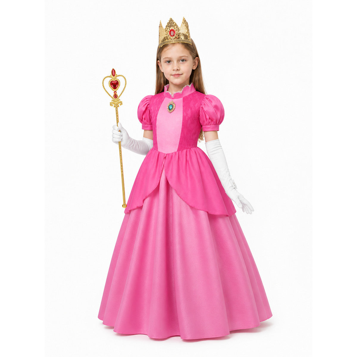 Pink Princess Costume with Crown and Scepter Costume Headwear detail