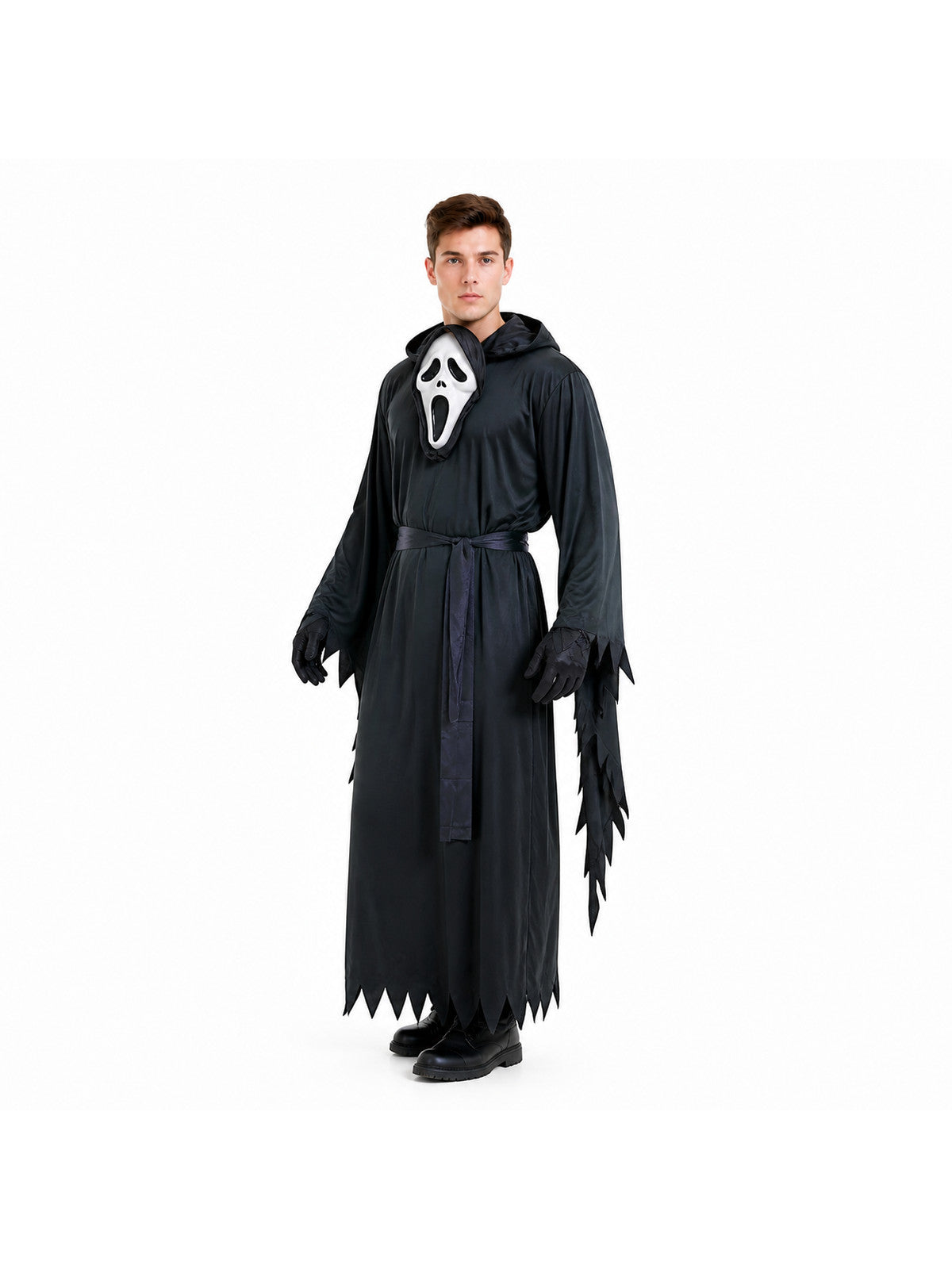 Hooded Ghost Costume with Mask for Halloween Costume Masks detail