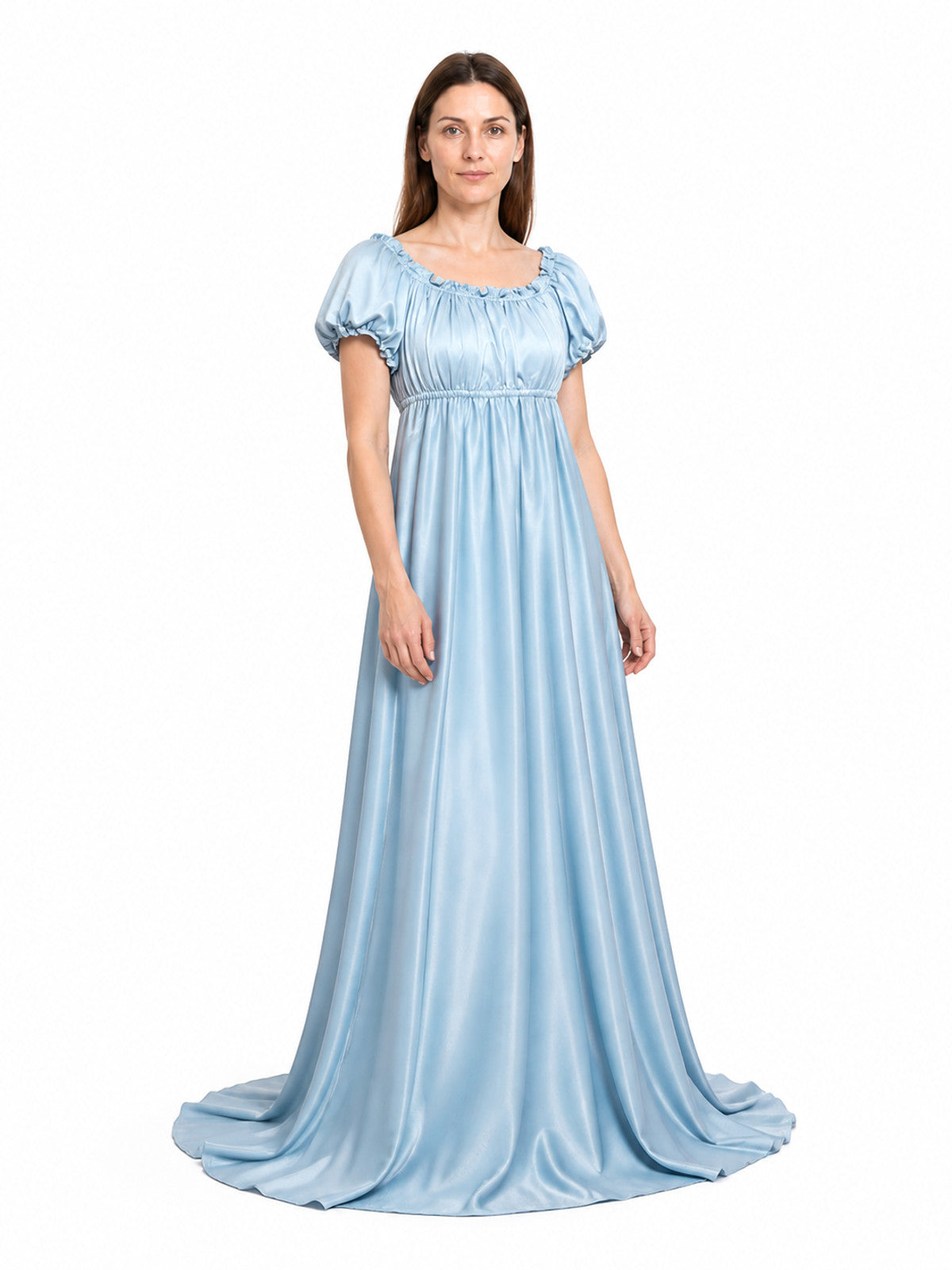 Bridgerton-style dress, light blue, with a train Costume Dresses detail