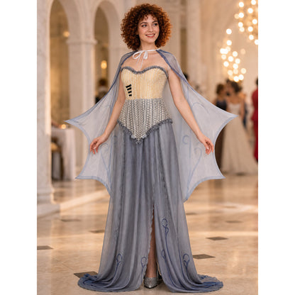 Gothic Vampire Costume with Corset and Cape