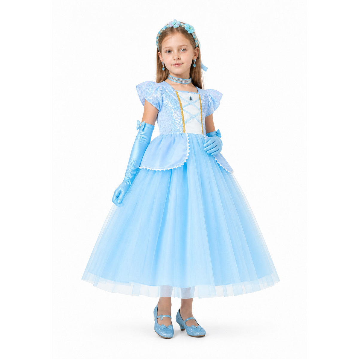 Children's Carnival Ball Gown Dress with Accessories Costume Dresses detail
