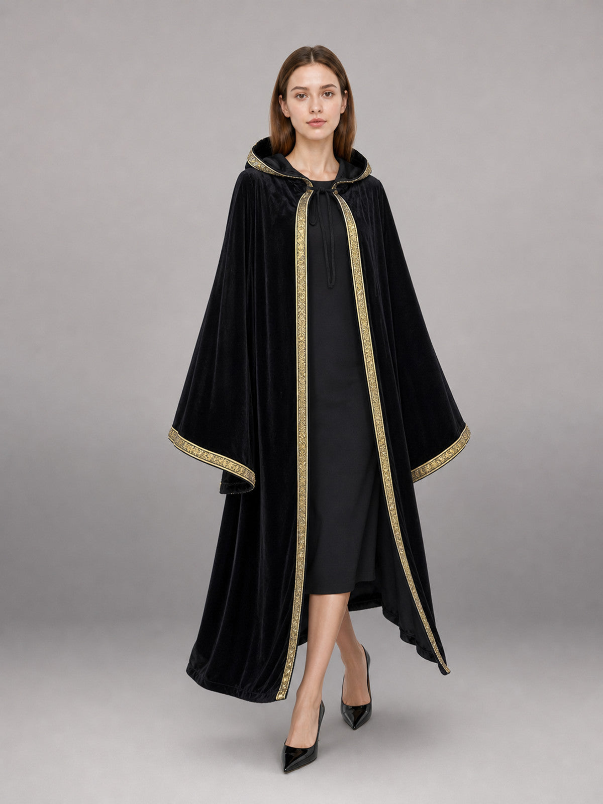Black Carnival Cloak with Hood and Gold Trim occasion guide