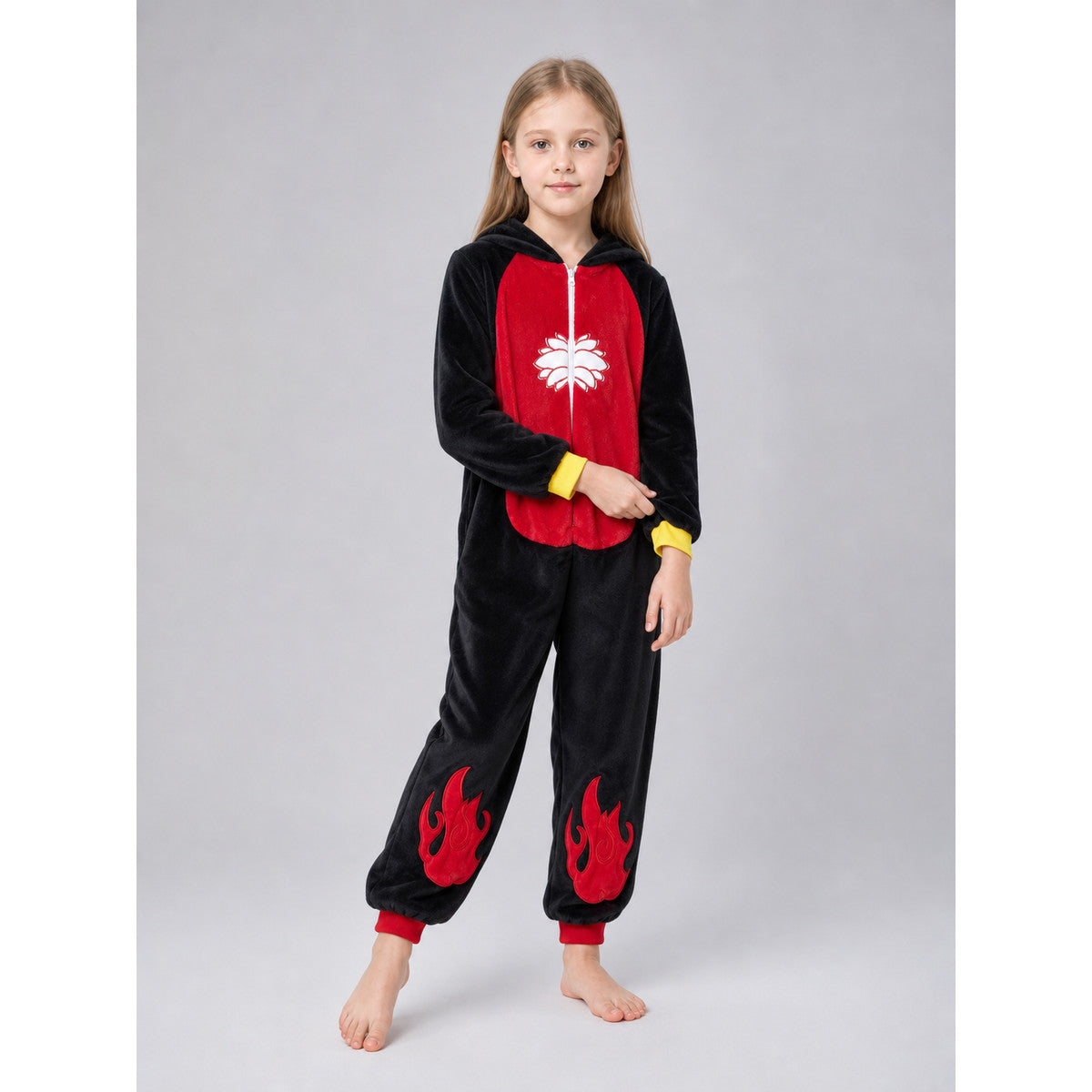 Carnival Hooded Jumpsuit Costume on-model front view