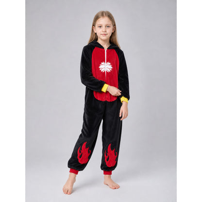 Carnival Hooded Jumpsuit Costume on-model front view