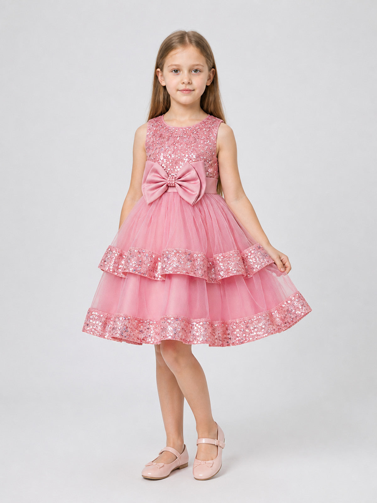 Sequined Princess Dress with Bow, Tulle Skirt Costume Dresses detail