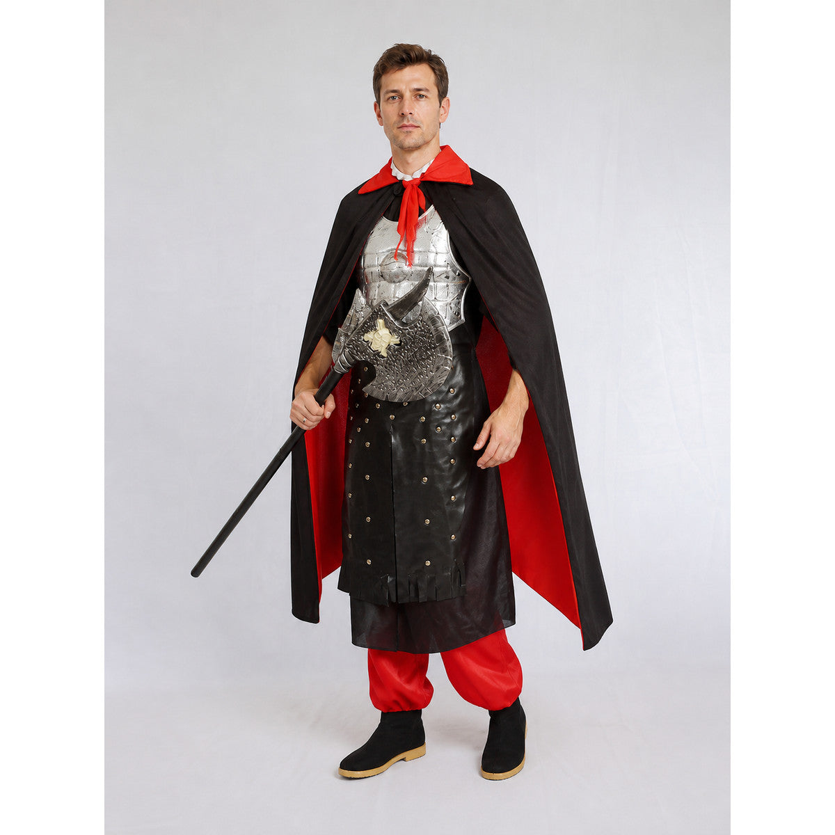 Carnival Costume with Horse Mask, Cape, and Horns Costume Capes detail