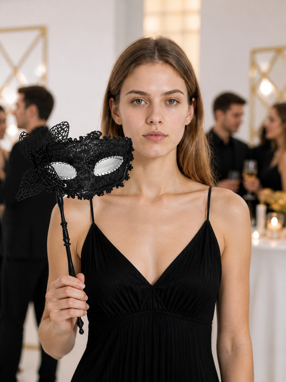 Black Carnival Mask with Butterfly for Halloween lifestyle view