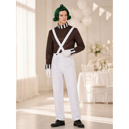 Halloween Costume with Green Wig