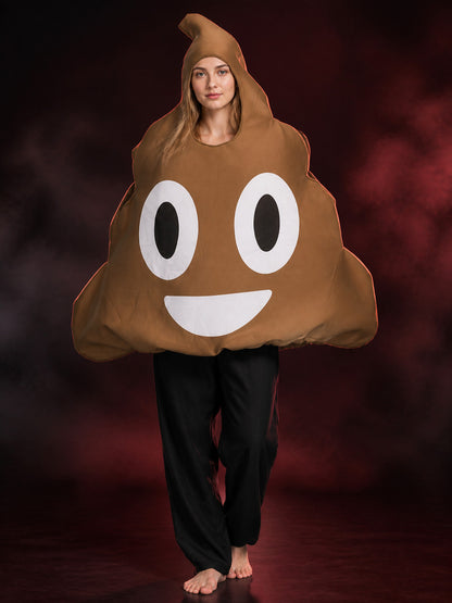 Adult Unisex Brown Cartoon Character Hooded Jumpsuit Costume, Two-Horn Design main product view