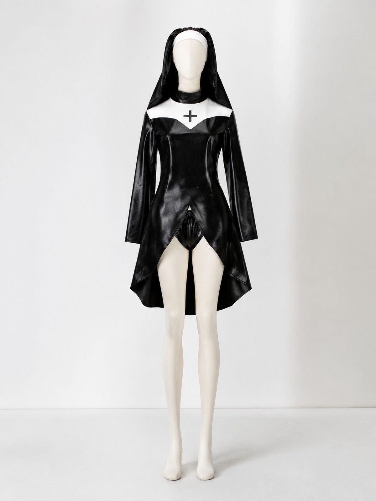 Gothic Costume with Headscarf and Shorts lifestyle view
