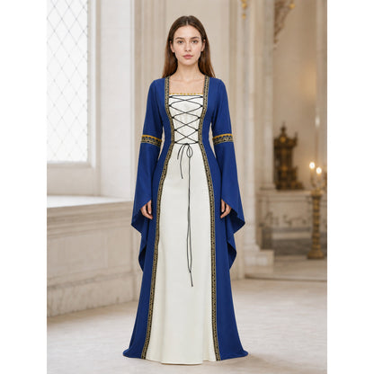 Medieval Dress with Lacing and Gold Trim