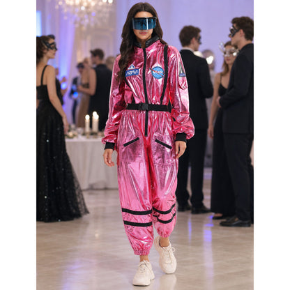 Pink Jumpsuit with Space Patches lifestyle view