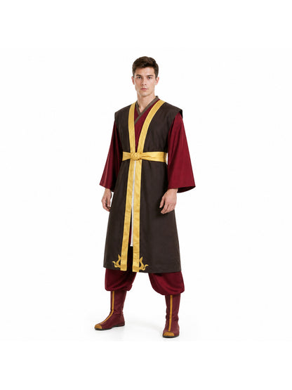 Zuko Cosplay Costume: Robe and Pants with Decorative Details