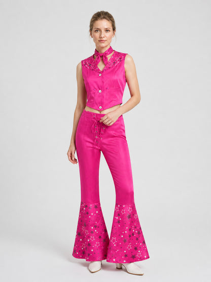 Barbie Cosplay Costume: Top, Flared Pants, and Scarf