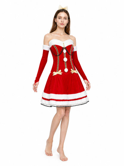 Red Carnival Costume with a Full Skirt