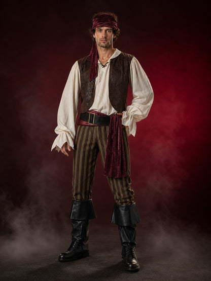 Retro Pirate Carnival Costume for Halloween Cosplay