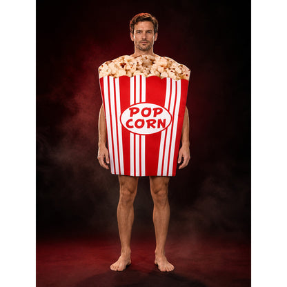 Unisex French Fries Costume Bodysuit, Red White Striped Novelty Halloween Outfit main product view