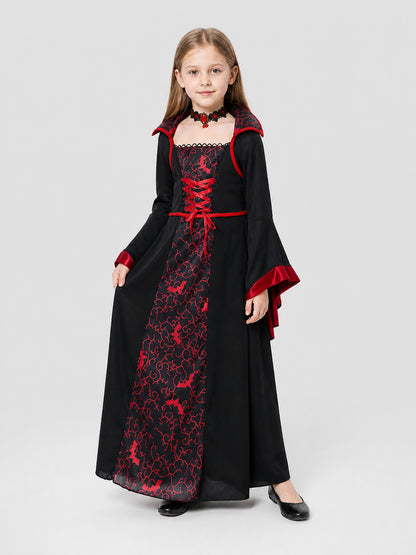 Vampire Halloween Dress with Necklace Costume Dresses detail
