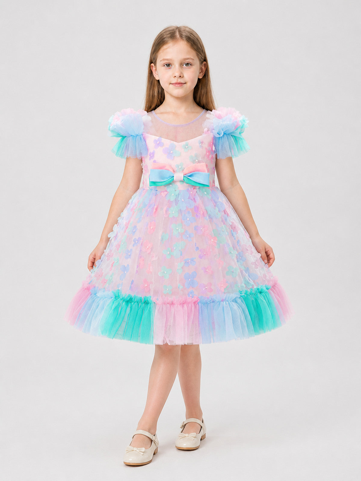 Festive Children’s Princess Dress with Tulle Skirt product detail