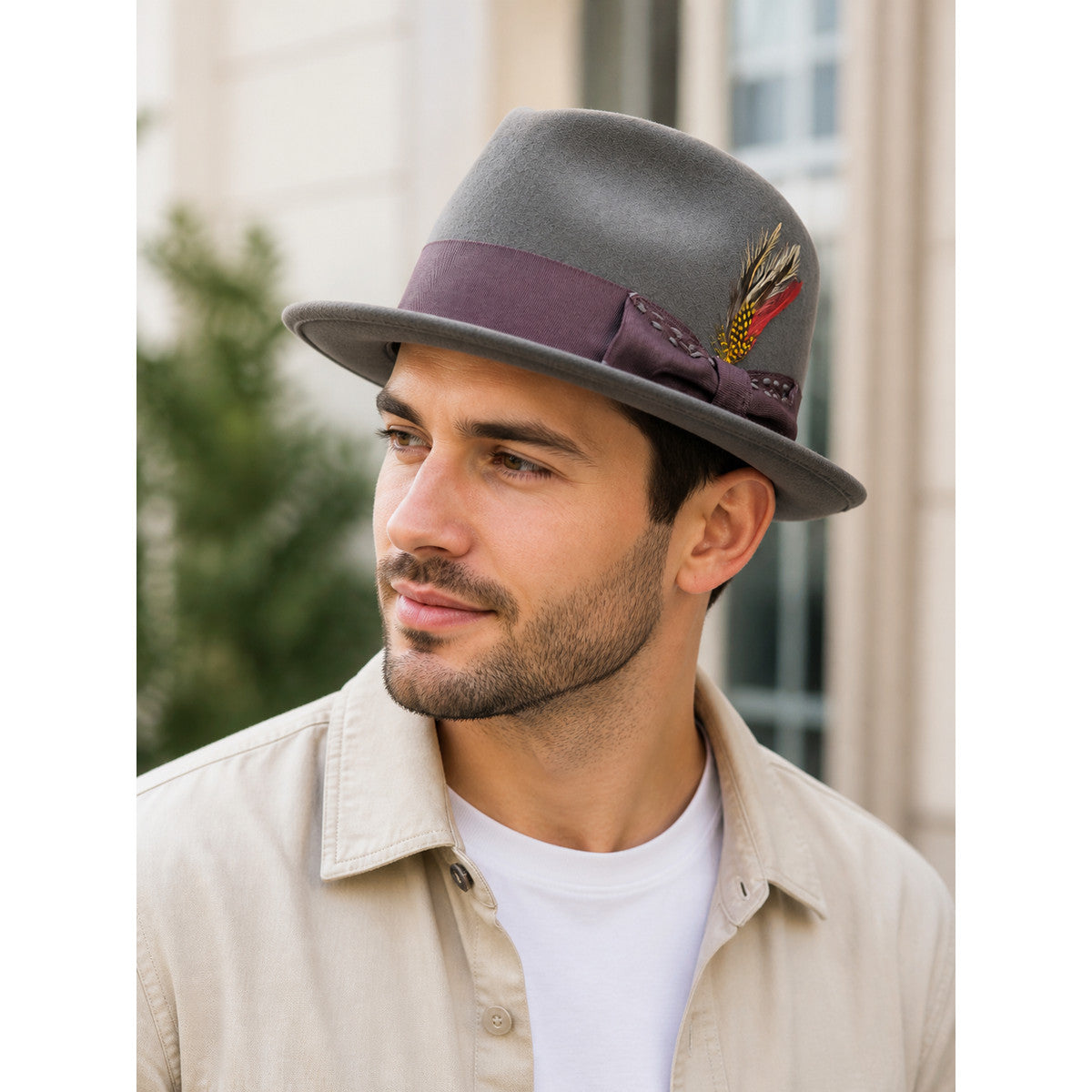 Carnival Fedora Hat with Feathers for Masquerade lifestyle
