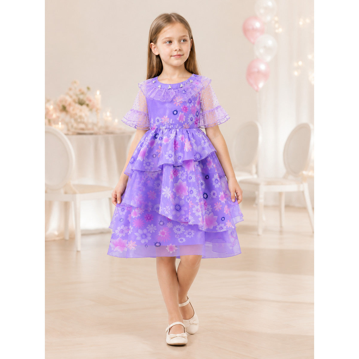 Purple Princess Costume for Girls for Halloween lifestyle view