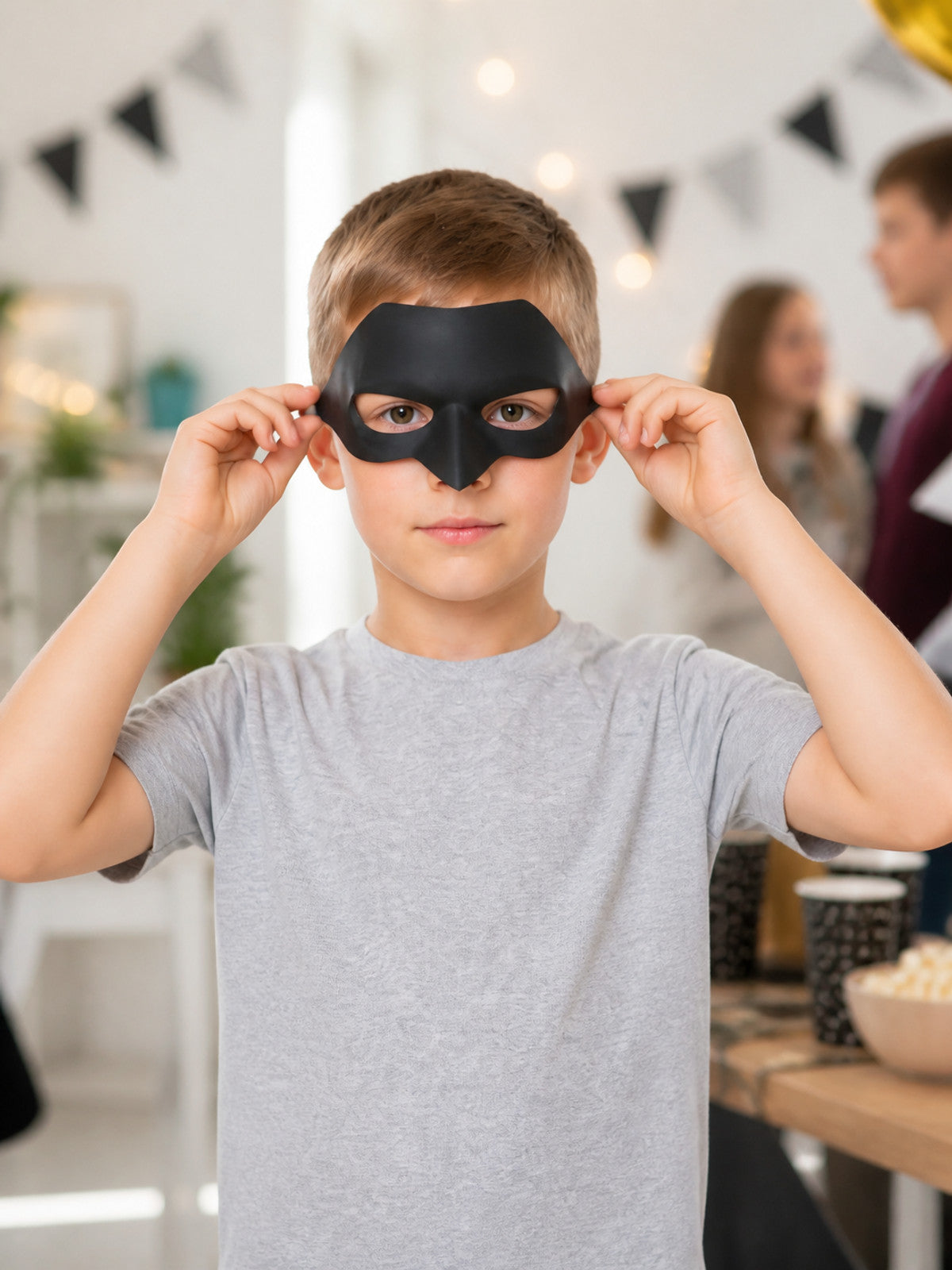 Black Carnival Mask for Halloween and Cosplay lifestyle view