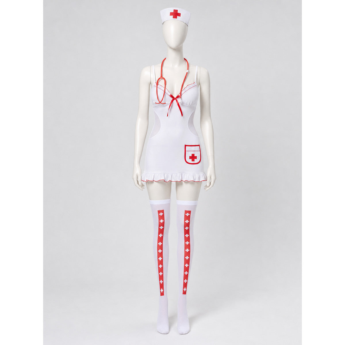 White Medical-Style Costume with a Red Cross