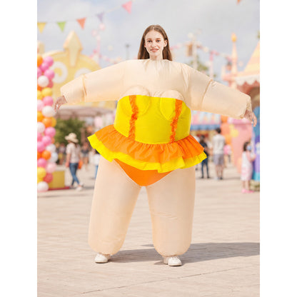 Yellow-Orange Inflatable Party Costume lifestyle