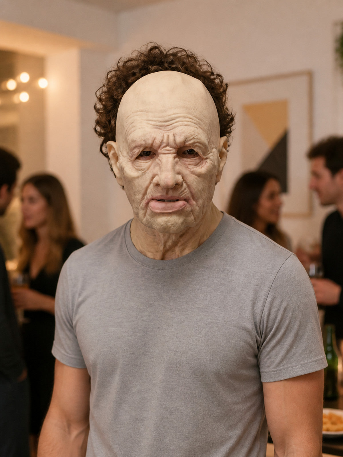 Realistic Halloween Mask with Deep Wrinkles