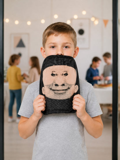 Flesh-Tone Carnival Mask with Black Hair