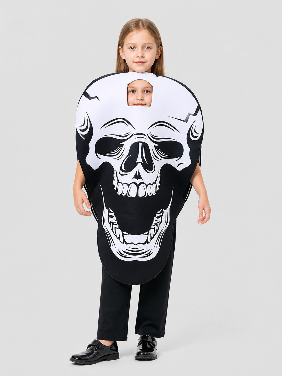 Children's Skeleton Costume for Cosplay, Black-and-White Cape Costume Capes detail
