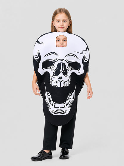 Children's Skeleton Costume for Cosplay, Black-and-White Cape Costume Capes detail