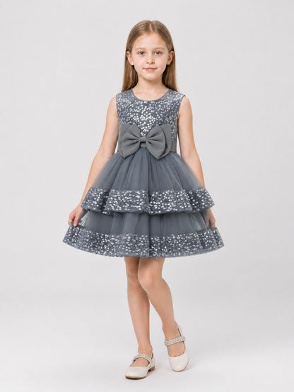 Girls’ Princess Dress with Sequins and a Layered Skirt product detail