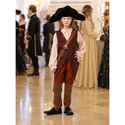 Pirate Costume with Vest and Tricorn Hat