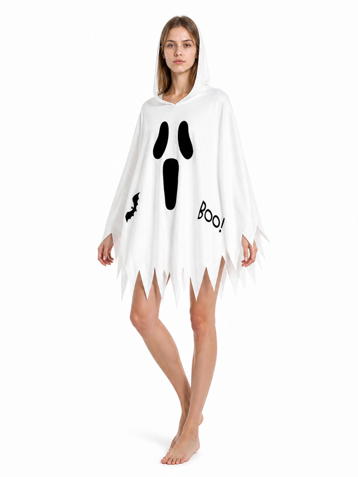 Hooded Cape with Glow-in-the-Dark Print Costume Capes detail